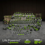 GREENWORKS 24V (8-TOOL) Combo (Drill, Impact Driver, Circular Saw, Reciprocating Saw, Jigsaw, Multi-Tool, Sander, Flashlight), 4.0Ah + (2) 2.0Ah (Power Bank) Batteries, (2) Cables, 65W Rapid Charger - size: 8PCS Combo Kits