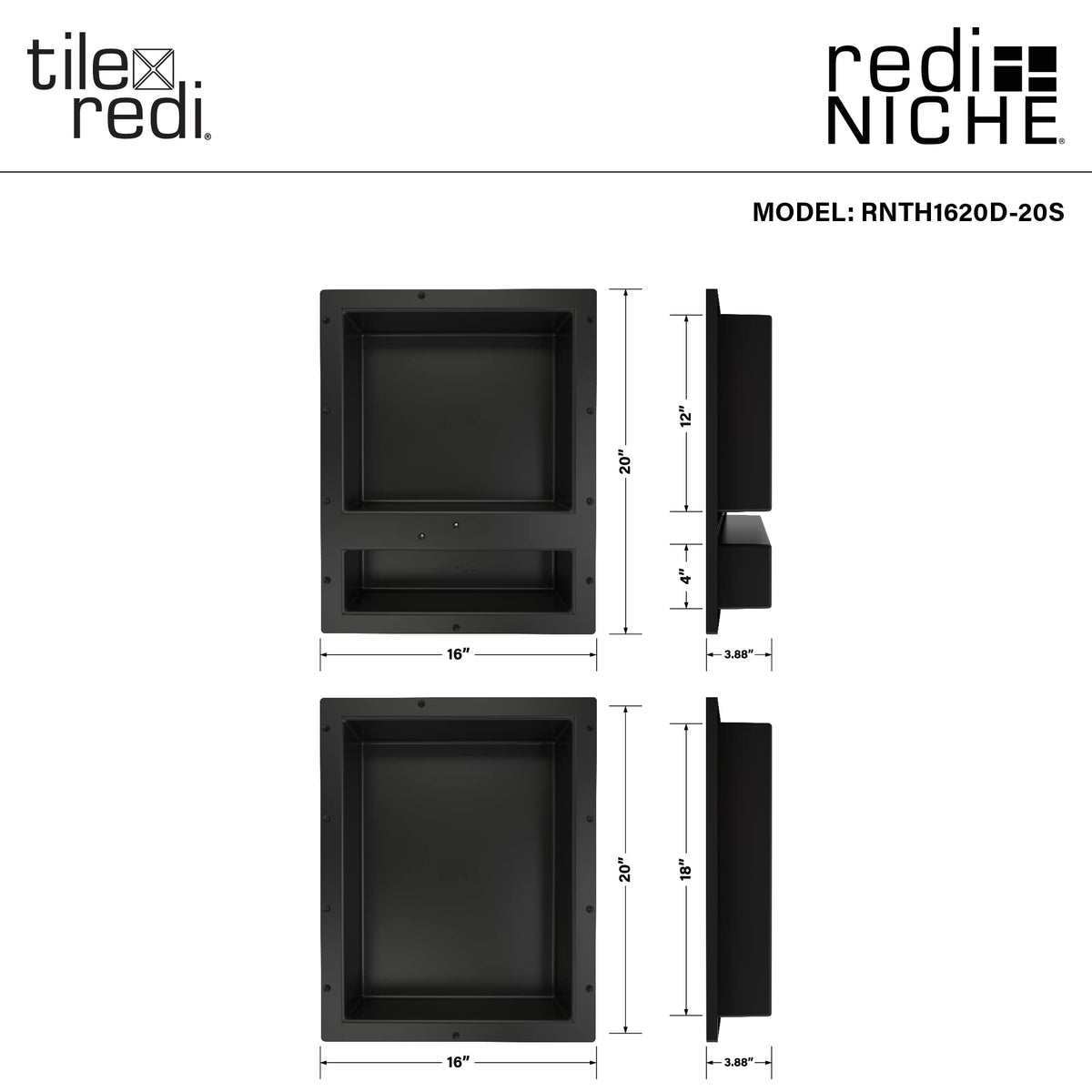Open Box - Tile Redi RNTH1620D-20S - Tile Backing Tile Installation