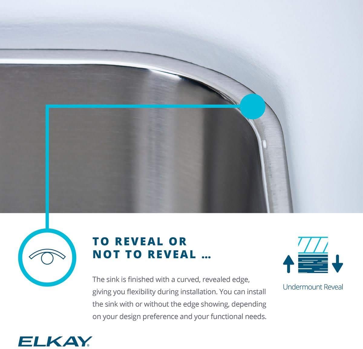 Open Box - Elkay ELUH12FB The Mystic 14-3/8" Single Basin 18-Gauge Stainless Steel Kitchen Sink for Undermount Installations with SoundGuard Technology and Lustertone Finish
