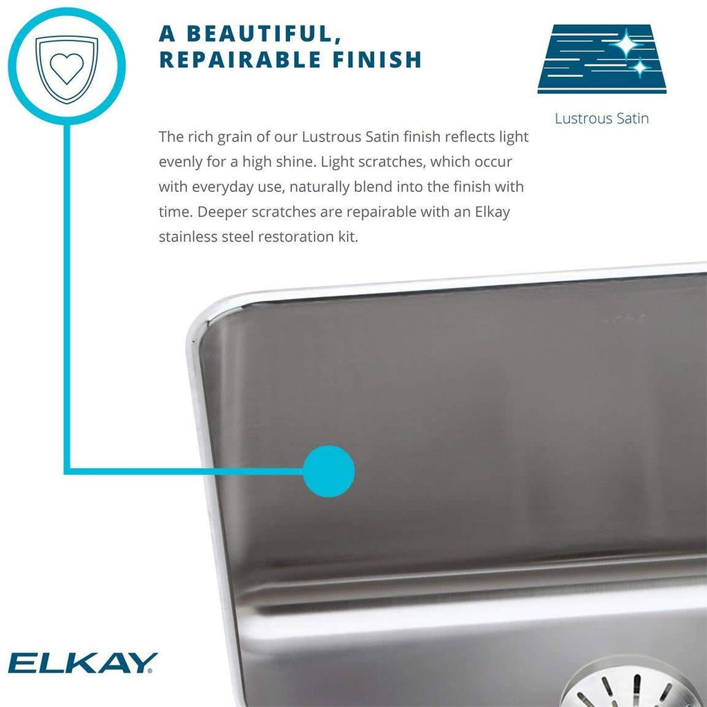 Open Box - Elkay LRAD1517653 Gourmet 15" Single Basin Drop In Stainless Steel Bar Sink