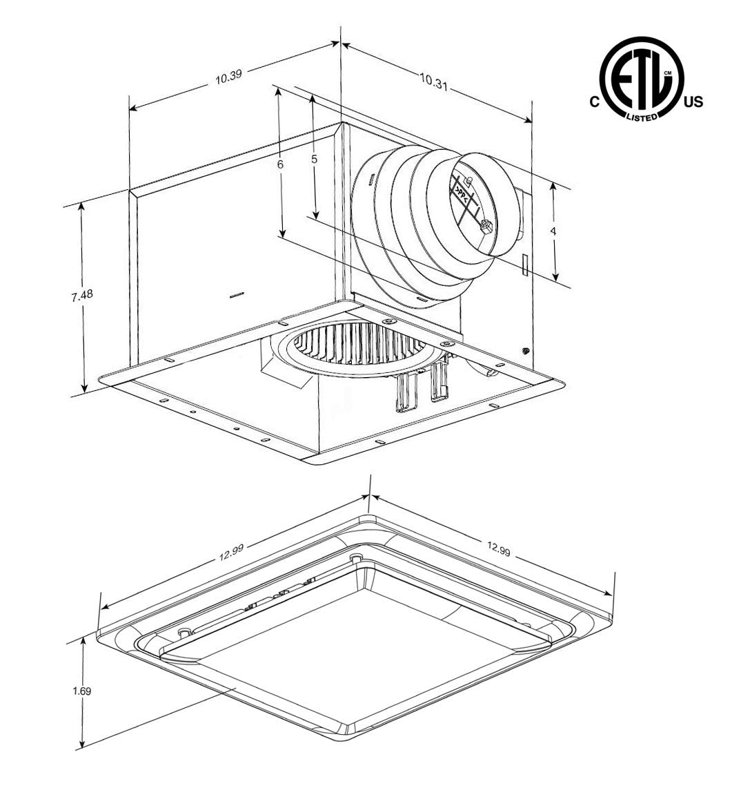 Open Box - Aero Pure ABF110G15SN - Exhaust Fans Ventilation