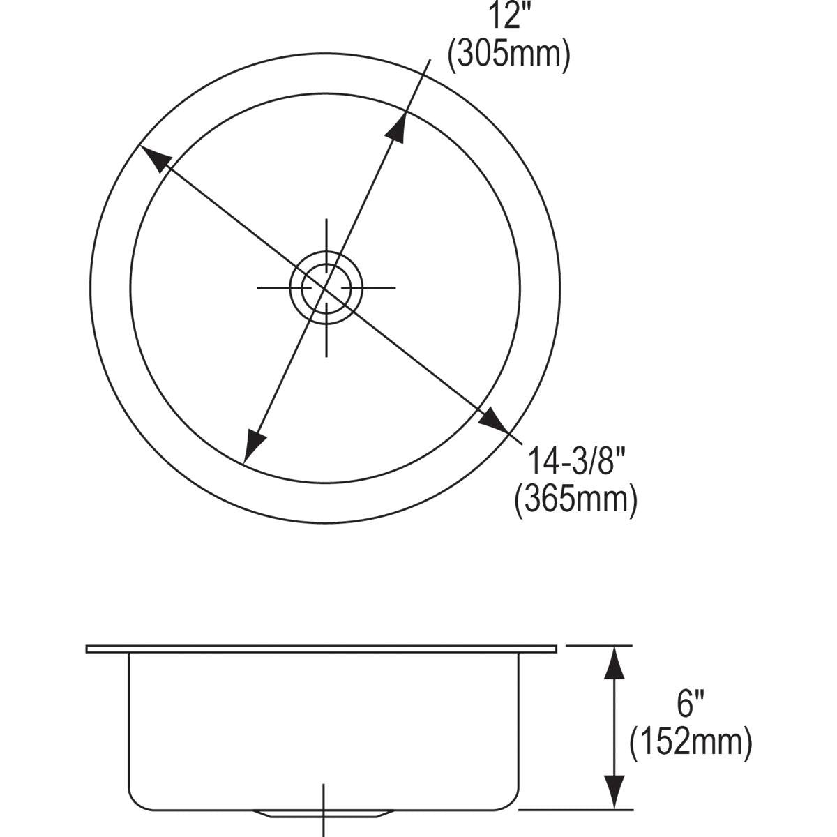 Open Box - Elkay ELUH12FB The Mystic 14-3/8" Single Basin 18-Gauge Stainless Steel Kitchen Sink for Undermount Installations with SoundGuard Technology and Lustertone Finish