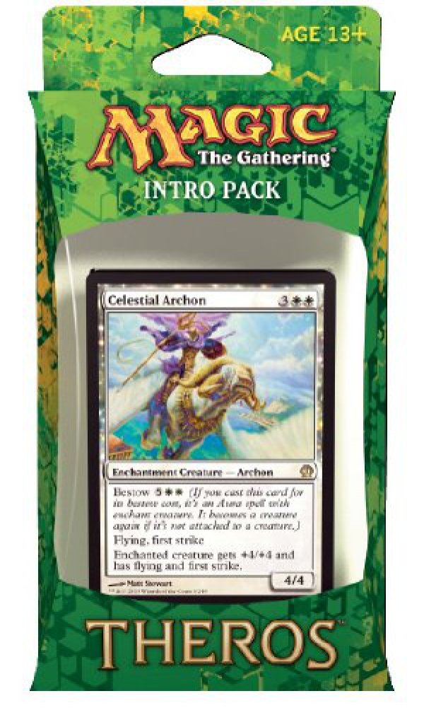 Magic The Gathering (MTG Theros Intro Pack - Favors from Nyx Theme Deck (Includes 2 Booster Packs) White (Celestial Archon)