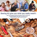 JUNING Sewing Kit with Case Portable Sewing Supplies for Mom Grandma Women Men Teen Girls Boys Home Traveler, Adults, Beginner, Emergency, Contains Thread, Scissors, Needles,Measuring Tape and More - size: B-Threads