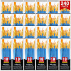 AROIC Acrylic Paint Brush Set, 24pack/240pcs Nylon Hair Paint Brushes - size: 240pcs-blue