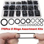 770Pcs O-Ring Assortment Kit 18 Sizes Nitrile Rubber - style: 18 Size/770 Pcs