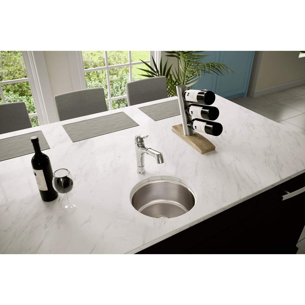 Open Box - Elkay ELUH12FB The Mystic 14-3/8" Single Basin 18-Gauge Stainless Steel Kitchen Sink for Undermount Installations with SoundGuard Technology and Lustertone Finish