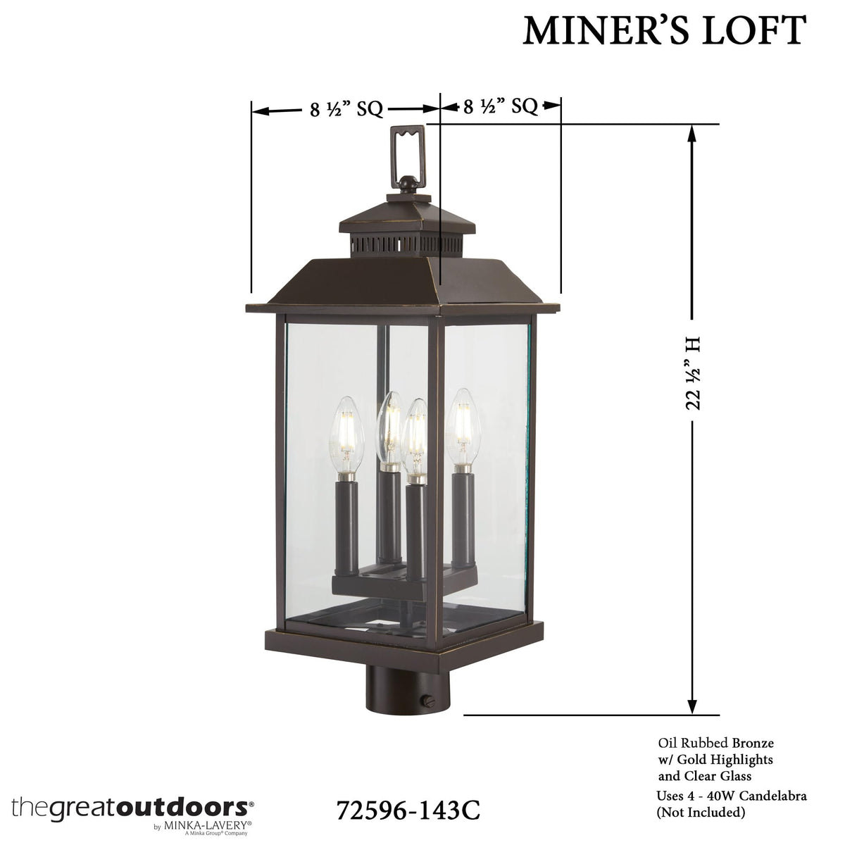 Open Box - The Great Outdoors 72596-143C - Post Lights Outdoor Lighting
