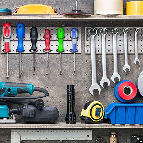 Ripeng 4 Pieces Pegboard Screwdriver Holder PegBoard Tool Holders, Black - color: Black