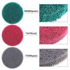 Swpeet 16Pcs 4Inch 3 Different Color Scrubbing Pads Drill Powered Brush Tile Scrubber Scouring Pads Cleaning Kit, Abrasive Buffing Pads Replacement with 1 Pcs Hook Attachment for House Cleaning