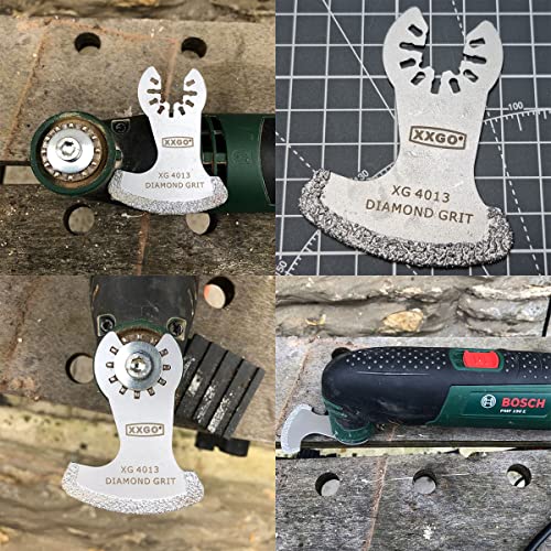 XXGO 4 Pcs Oscillating Multi Tool Diamond Grout Removal Blades XG4002D - size: 4 Pcs Multi Tool Grout Remover Blades