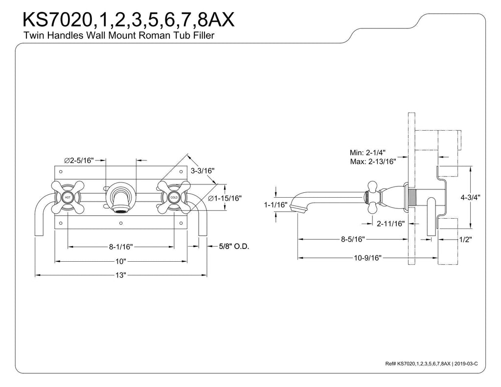 Open Box - Kingston Brass KS7027AX - Roman Tub Faucet