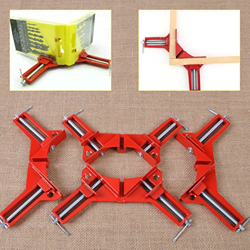 4 pcs 90 Degree Right Angle Miter Corner Clamp 3" capacity Picture Frame Holder Woodwork