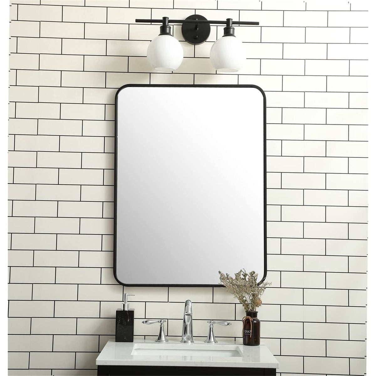 Open Box - Elegant Lighting MR802432BK - Mirrors Home Decor