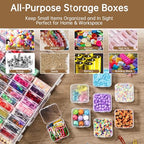 Bead Organizer Box, 120 Pack Small Clear Storage Boxes with Labels, Large Travel Craft Case with Handle, Mini Plastic Containers for Jewelry Making Diamonds DIY Pony Bracelet Screws Seeds Small Parts - size: 2 Pack 120 Pcs