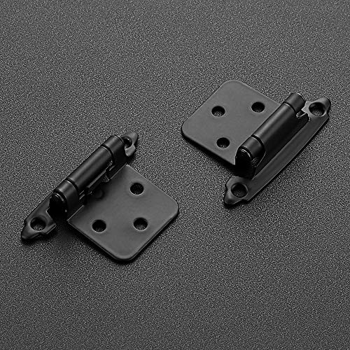 Ravinte Matte Black Cabinet Hinges, 1/2 Inch Overlay, 60 Pack (30 Pairs) - color: Black