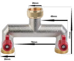 Two Way Tap Splitter Brass 3/4" BSP