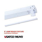 Satco|Nuvo 65-905 8-Foot Type B Lamp Ready Fixture 120-347V G13/Fa8/R17d Interchangeable Holders White Finish
