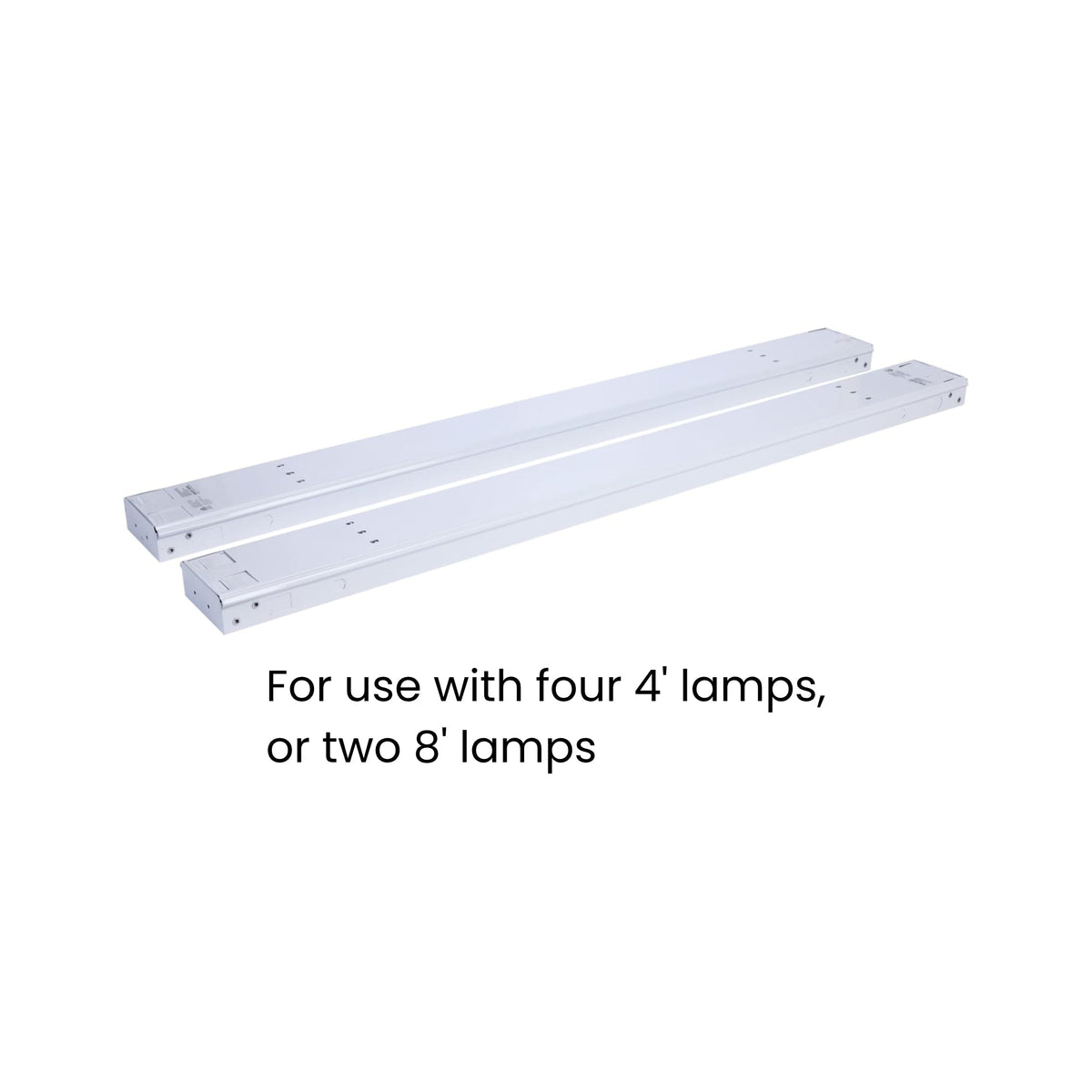 Satco|Nuvo 65-905 8-Foot Type B Lamp Ready Fixture 120-347V G13/Fa8/R17d Interchangeable Holders White Finish