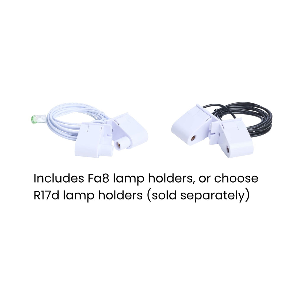 Satco|Nuvo 65-905 8-Foot Type B Lamp Ready Fixture 120-347V G13/Fa8/R17d Interchangeable Holders White Finish