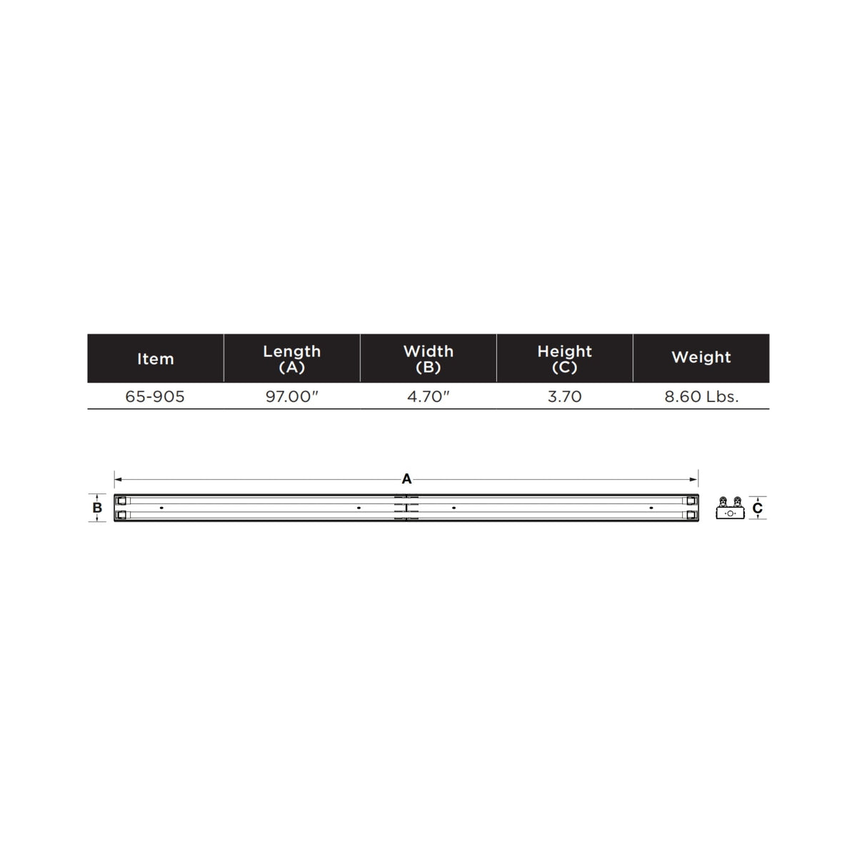 Satco|Nuvo 65-905 8-Foot Type B Lamp Ready Fixture 120-347V G13/Fa8/R17d Interchangeable Holders White Finish