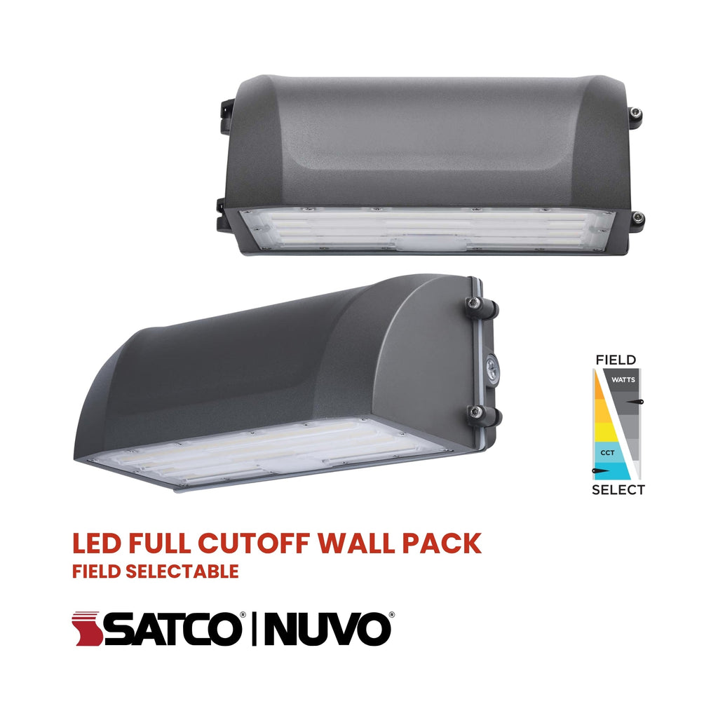 Satco|Nuvo 65-941 Selectable Full Cutoff LED Wall Pack, 11904 Lumens, 80W/60W/45W, 3K/4K/5K, 120-277V, Bronze