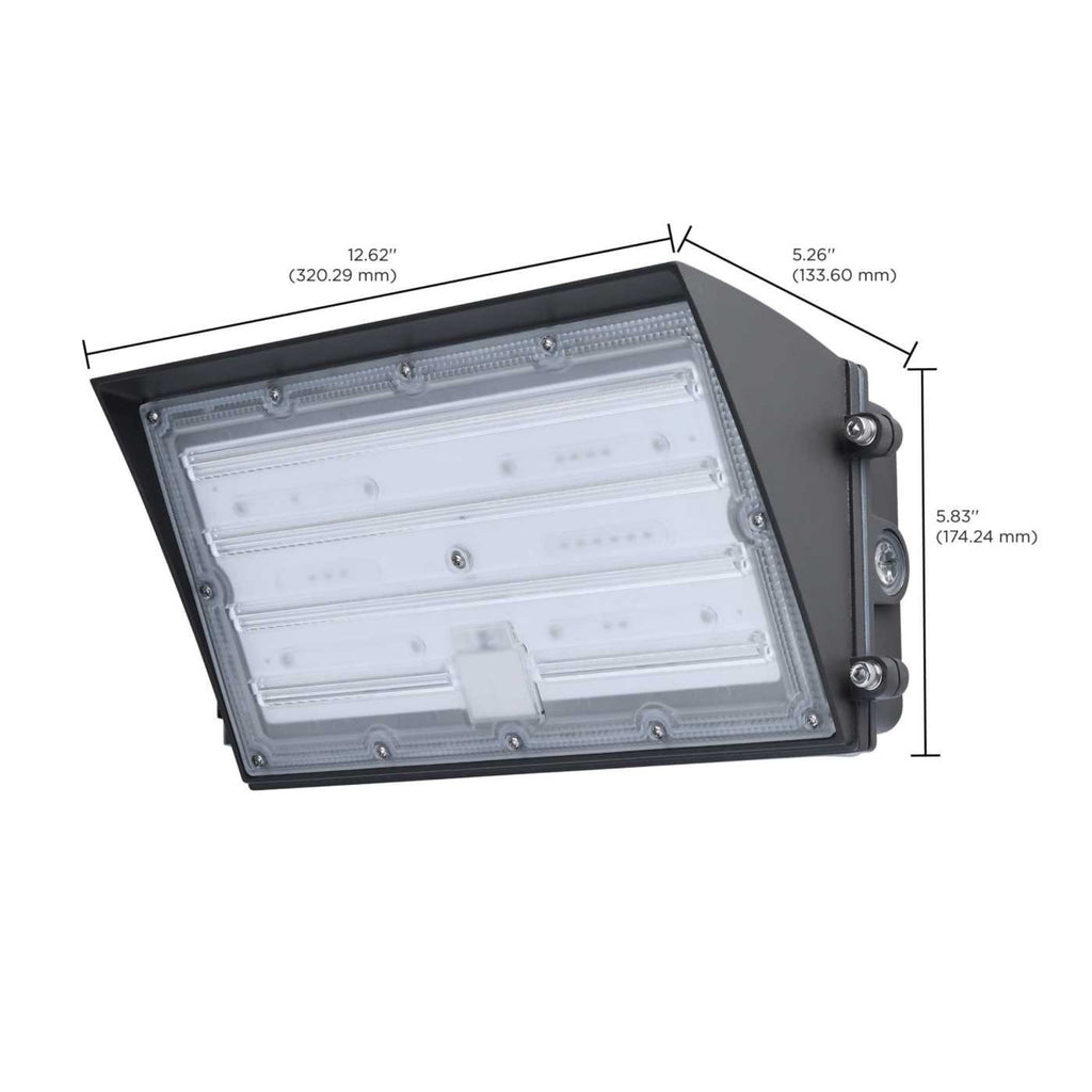 Satco|Nuvo 65-942 Selectable Semi Cutoff LED Wall Pack, 80W/60W/45W, 3K/4K/5K, 120-277V, Photocell, Bronze