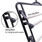 2 x 4-Tiers Trouser Pants Hanger Clothes Ties Rack Non-Slip Space Saving Organiser