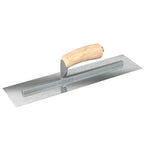 Bon Razor Stainless Steel Finishing Trowel - Square End -  Camel Back Wood Handle - RHINOBUILD Bricklaying Tools