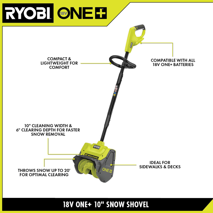 Open Box - RYOBI 18V ONE+ Cordless 10-inch Snow Shovel (Tool Only)