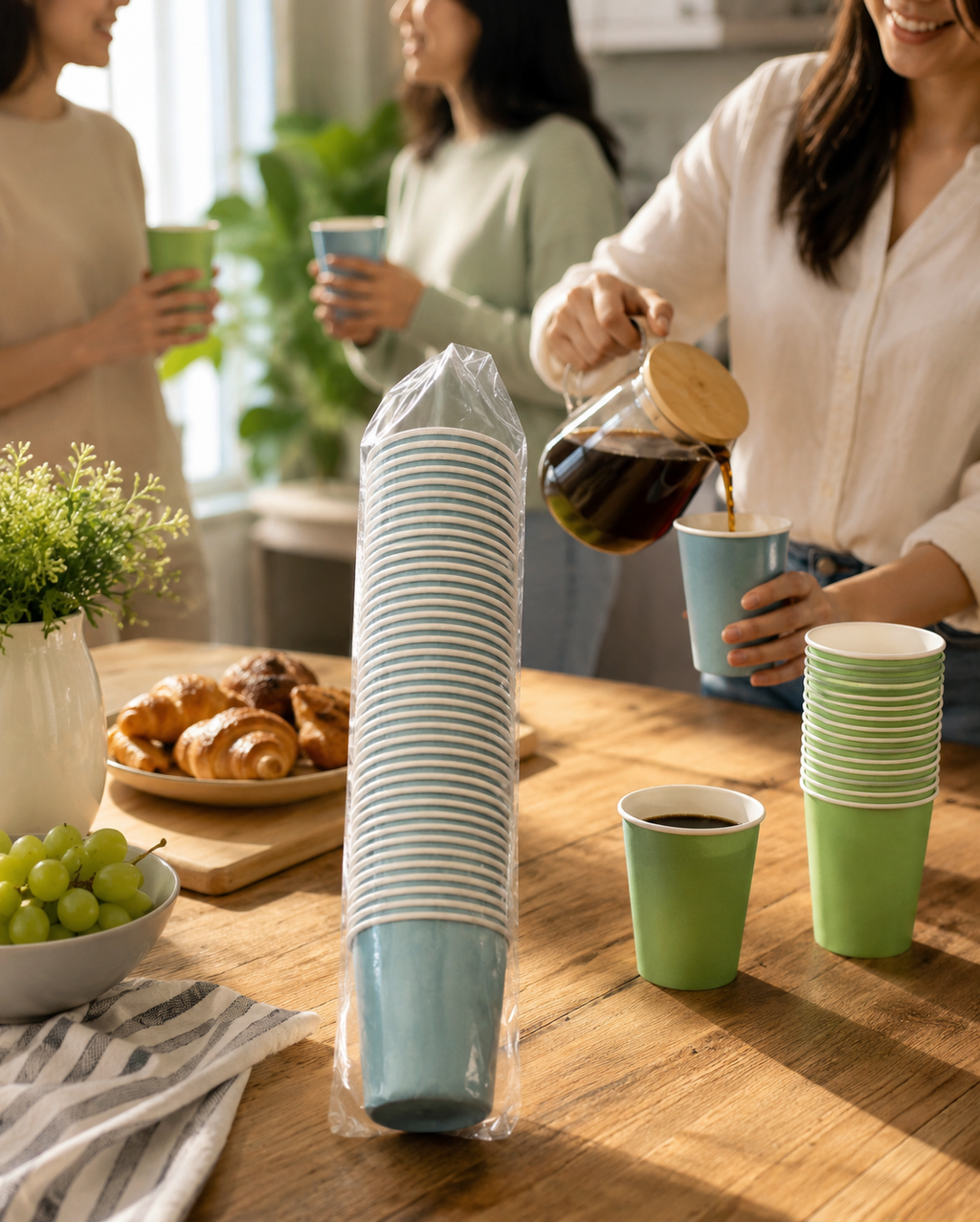 500PCS 6oz Disposable Paper Cups Assorted Colours Cold Drink Party Catering Cups
