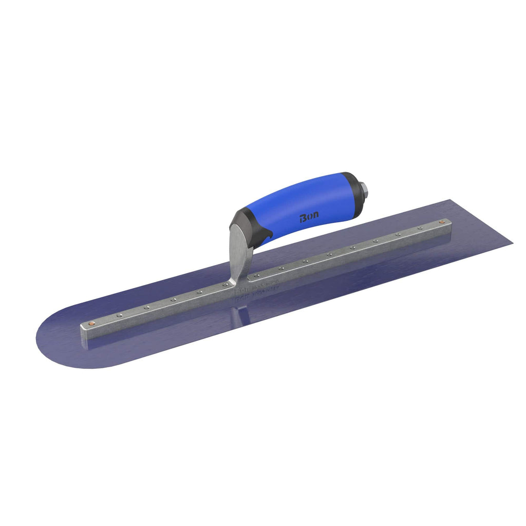 Bon Tool Blue Steel Square/Round Trowel - Comfort Wave Handle - RHINOBUILD Bricklaying Tools