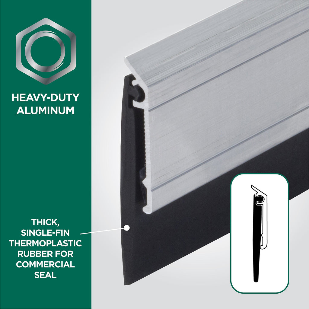 Aluminum and Thermoplastic Rubber Commercial Screw-on Door Sweep
