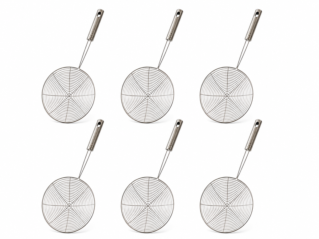 6PCS Stainless Steel Spider Skimmer Strainer Wire Mesh Scoop Frying Ladle Kitchen Tool