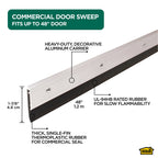 Aluminum and Thermoplastic Rubber Commercial Screw-on Door Sweep