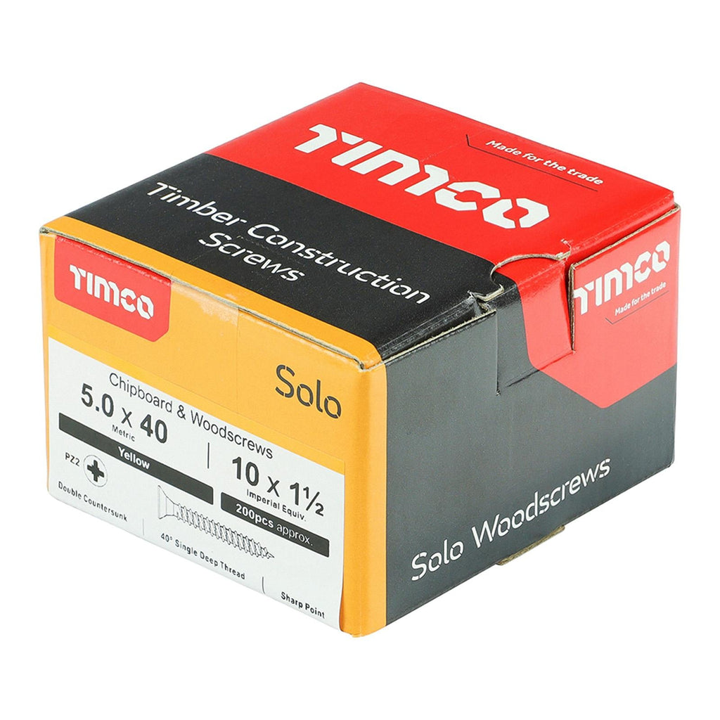 Solo Countersunk Multipurpose Wood Screws