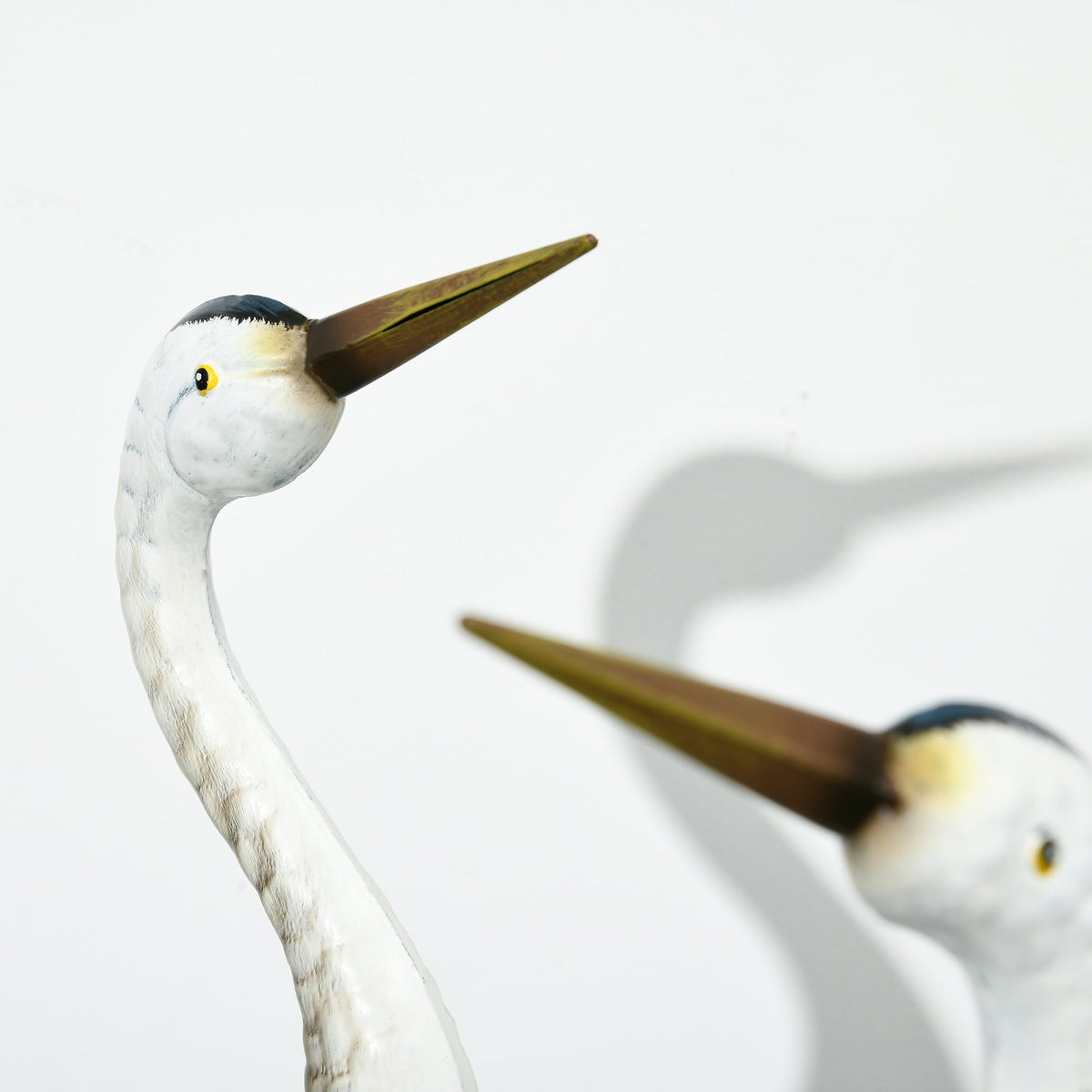 28.5" & 29" Set of 2 Metal Crane Garden Sculptures, Blue Yard Art