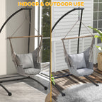 C-Shape Hammock Chair Stand, 330 LBS Capacity, Black