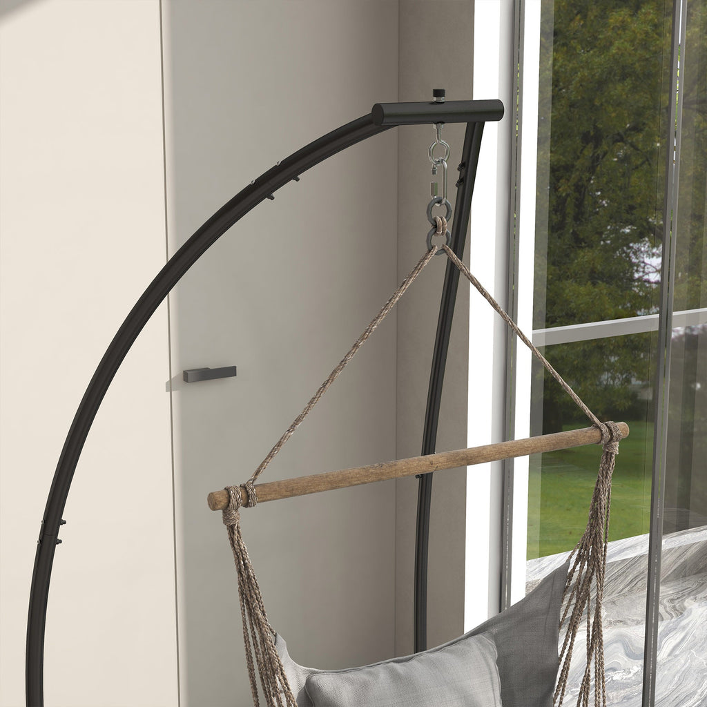 C-Shape Hammock Chair Stand, 330 LBS Capacity, Black