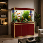 Aqua Dream 135 Gallon Tempered Glass Aquarium Red and Gold