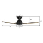 ERYX 44 inch 3-Blade Ceiling Fan with LED Light Kit & Remote Control - Black/Barnwood