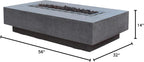 Hampton 56 x 32-Inch Concrete Outdoor Fire Pit Table