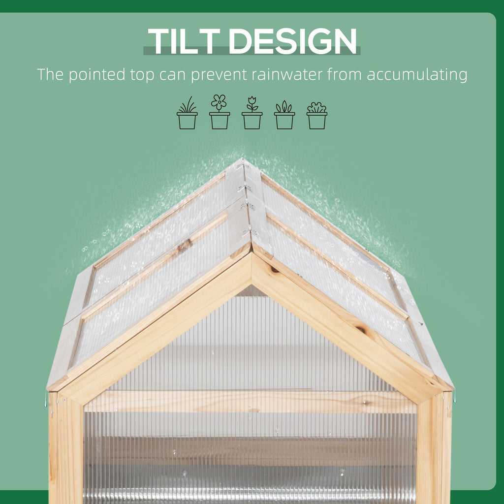 NookGrow Extend Garden Bed with Greenhouse, 48" x 24" x 32", Natural