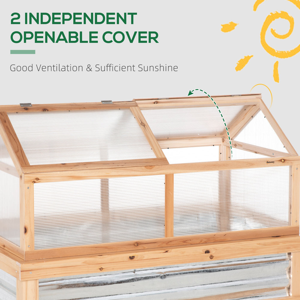 NookGrow Extend Garden Bed with Greenhouse, 48" x 24" x 32", Natural