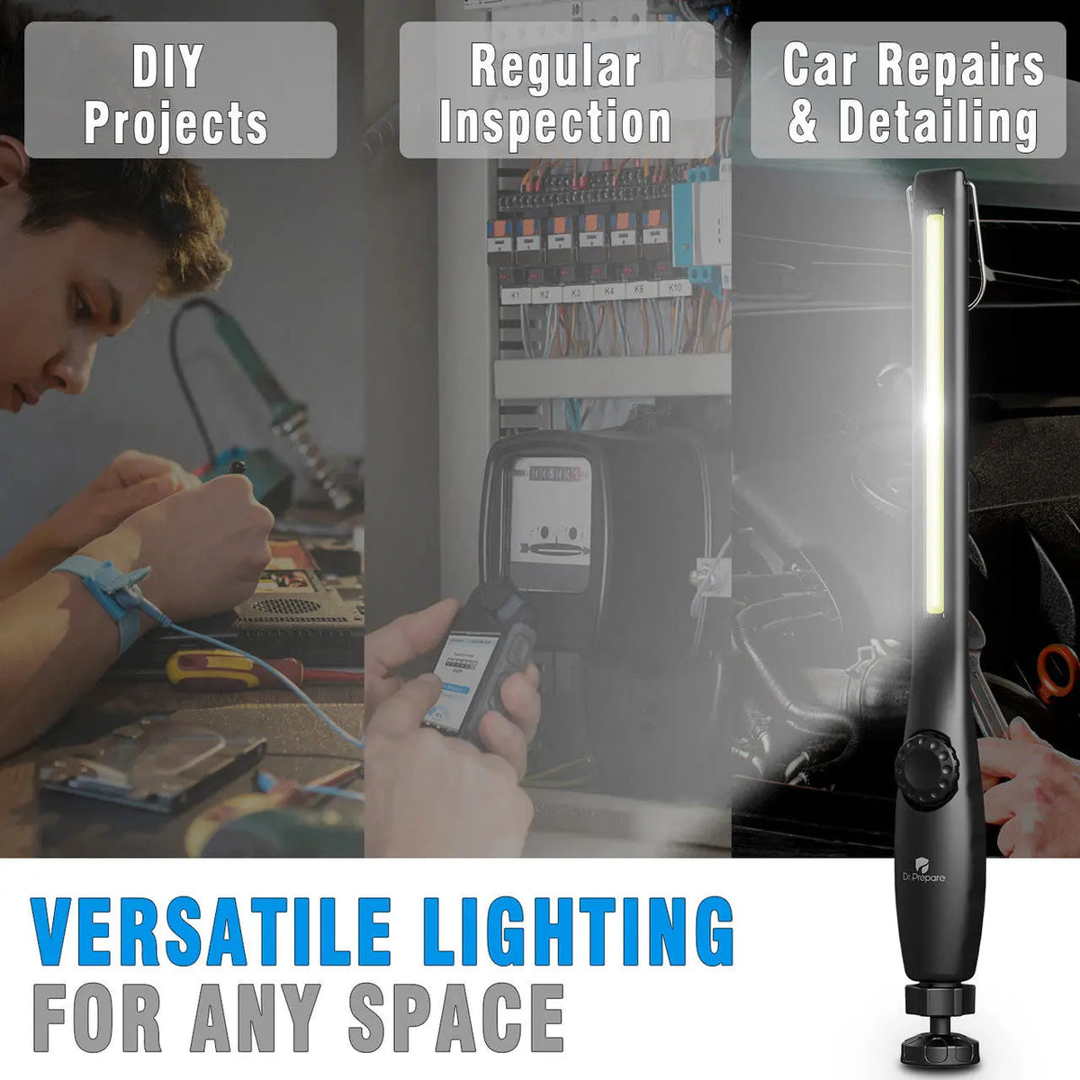 Dr. Prepare LED Work Light, 700 Lumens Rechargeable Work Light