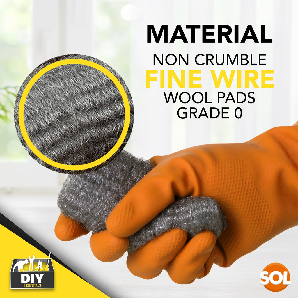 Steel Wool Pads Fine Grade 0 | Multipurpose Metal Scourers | 48 Pack