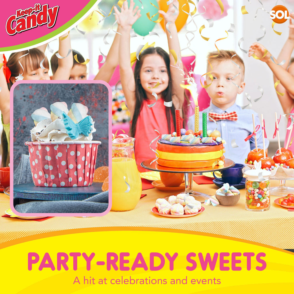 1-6pk Fruit Flavour Twisted Marshmallows Mini Mallows Bulk Party Sweets Candy