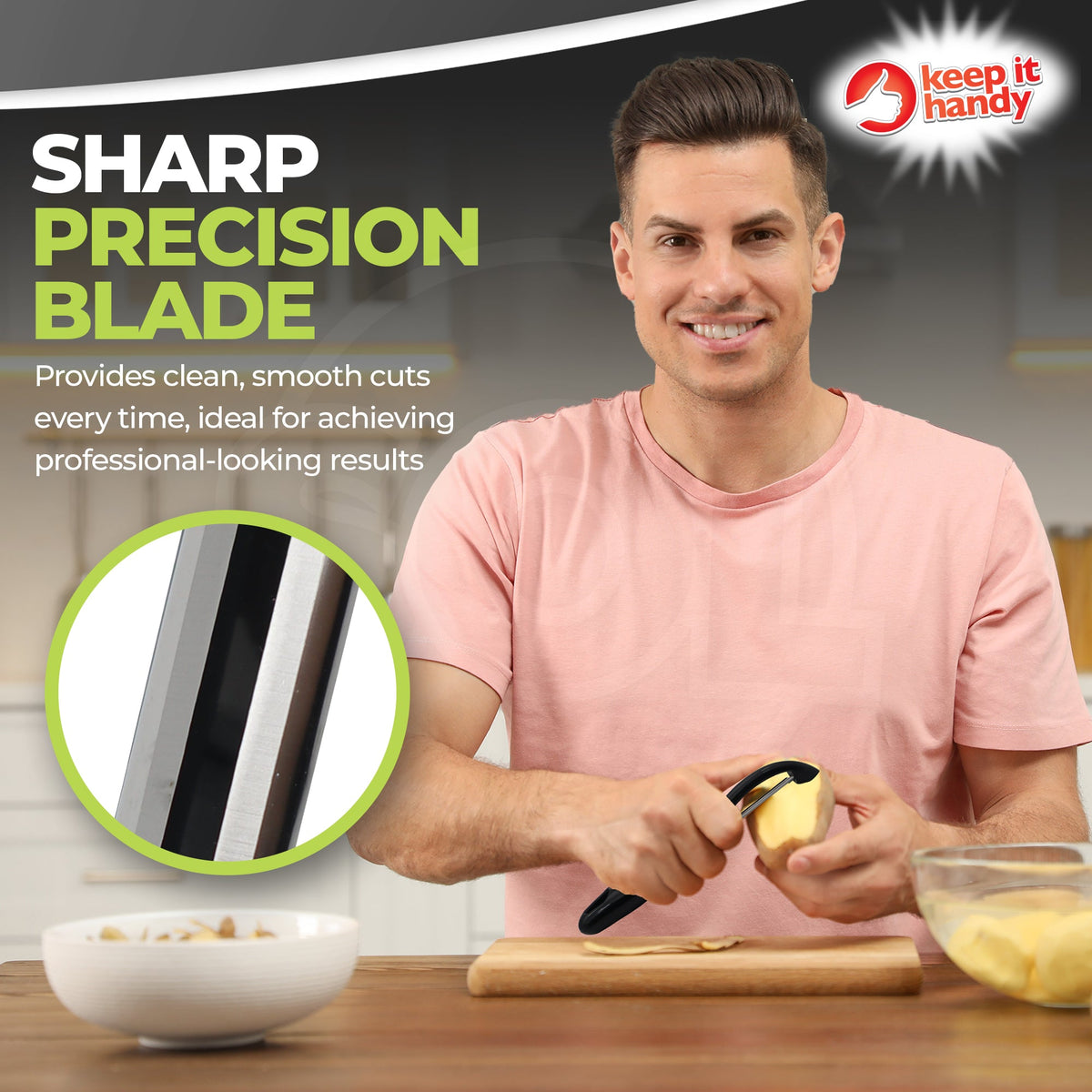 Stainless Steel Peelers Non-Slip Grip | 2 Pack Kitchen Tool
