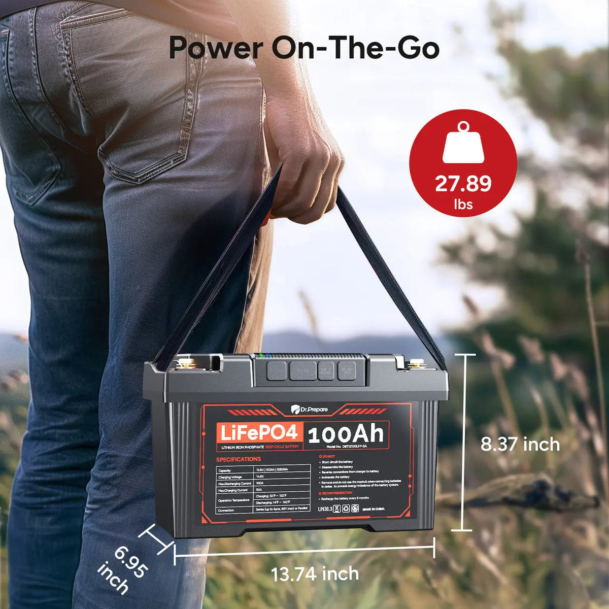 Dr.Prepare 2-in-1 PowerMax LiFePO4 Battery and Portable DC Power Station