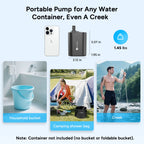 Dr.Prepare 2×8,000mAh Portable Shower Pump